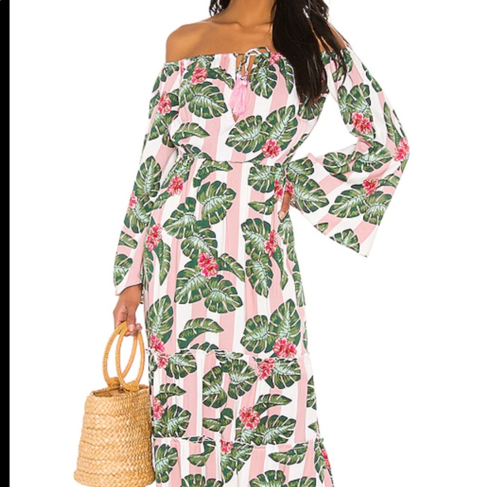 Lovers and Friends Pink Palm dress